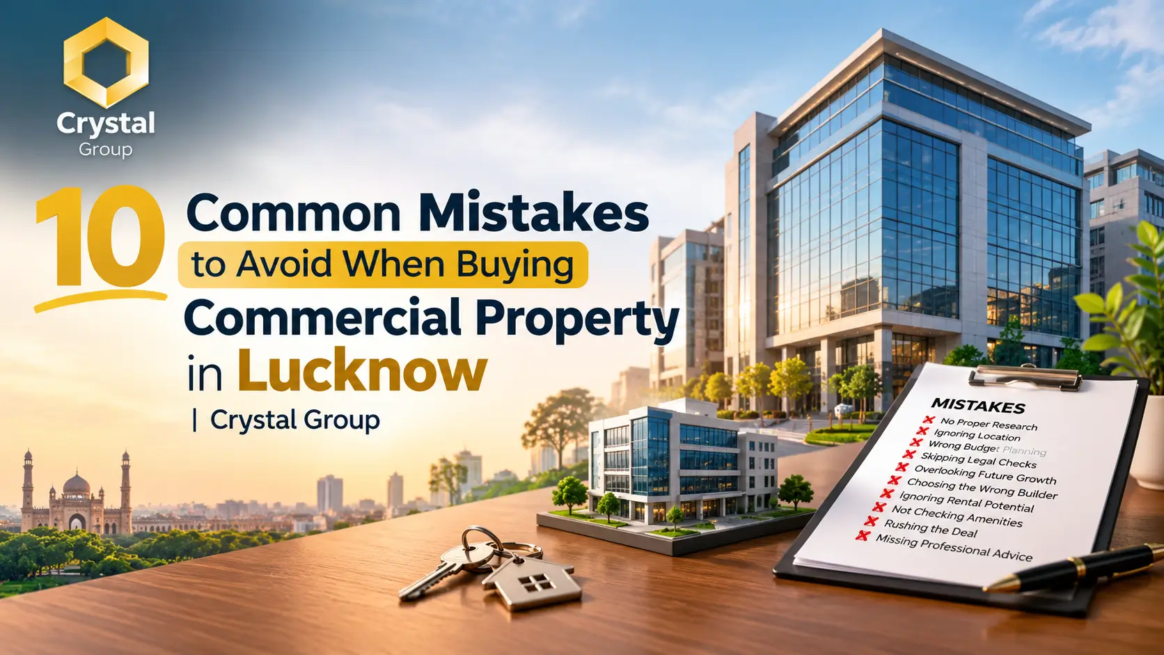 10 Common mistakes when buying commercial property in Lucknow | Crystal Group